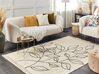 Teppich Baumwolle beige / schwarz 160 x 230 cm Blumenmuster Kurzflor SAZLI_839793