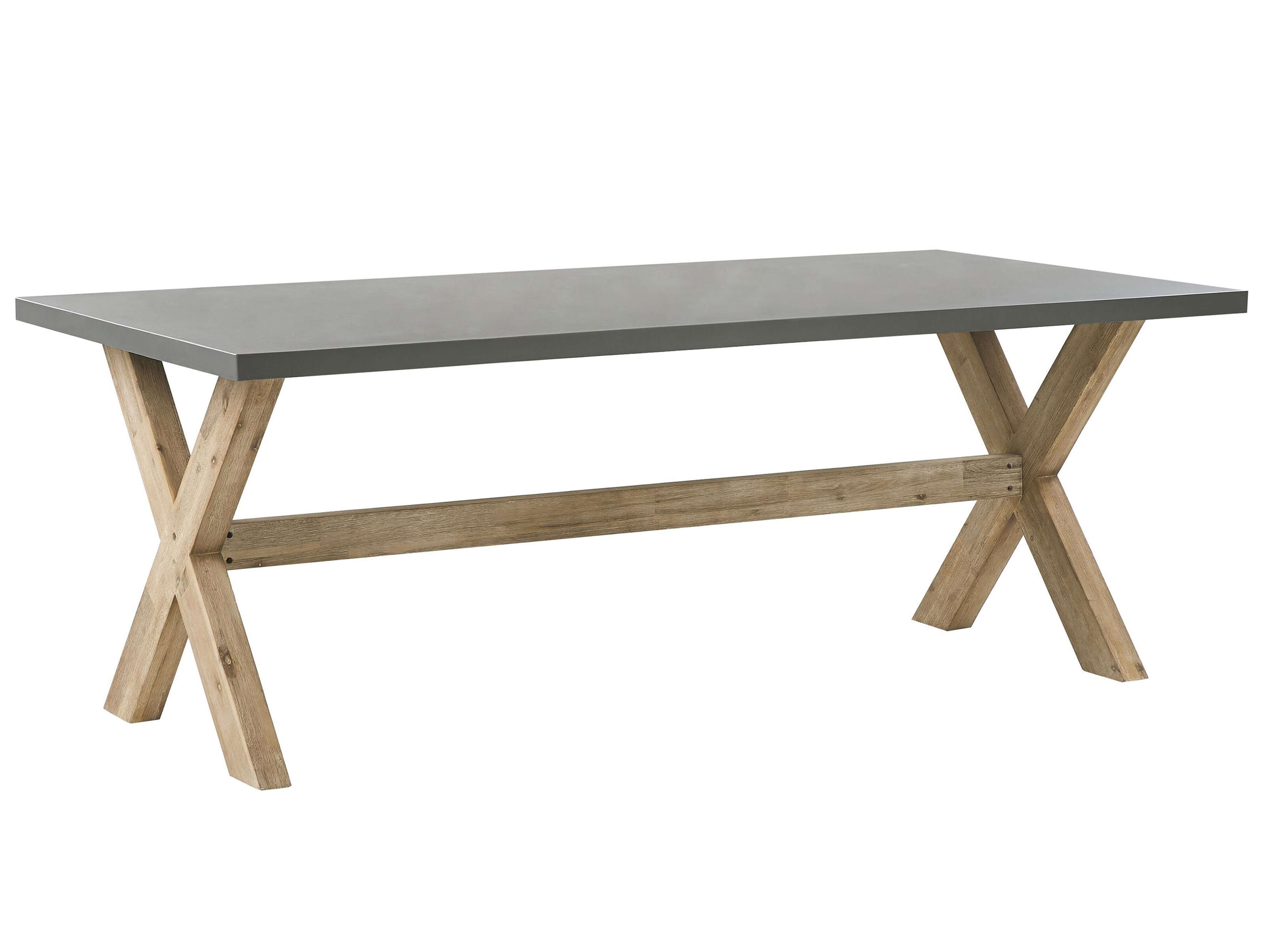 Table De Jardin En Fibre ciment Gris Et Bois 200 X 100 Cm OLBIA table-de-jardin-en-fibre-ciment-gris-et-bois-200-x-100-cm-olbia