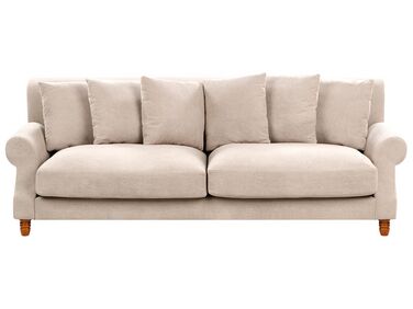 3 Seater Fabric Sofa Beige EIKE