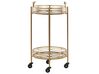Round Metal Drinks Trolley with Mirrored Top Gold FARLEY_823350
