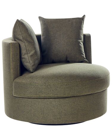 Swivel Fabric Armchair Green DALBY