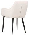 Spisebordsstol med armlæn off-white velour sæt af 2 WELLSTON_901869