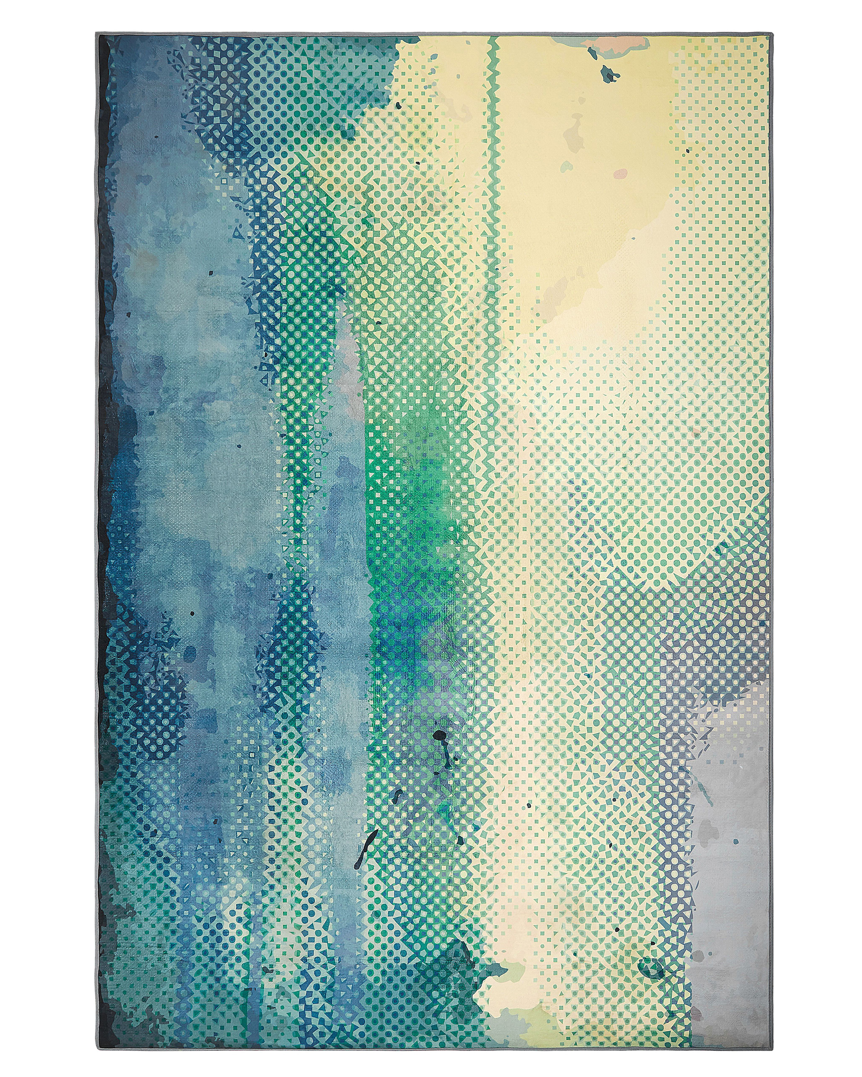Teppich blau-grün 140 x 200 cm Flecken-Motiv Kurzflor SUSUZ_799202