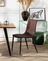 Set of 2 Dining Chairs Faux Leather Brown MONTANA_754494