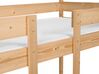 Łóżko piętrowe dziecięce domek drewniane 90 x 200 cm jasne LABATUT_911500