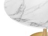 Mesa de comedor blanco/mármol/dorado ⌀ 90 cm BOCA_821592
