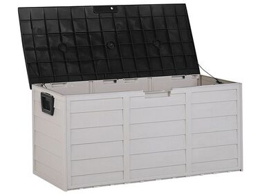 Garden Storage Box 112 x 50 cm Beige with Black LOCARNO