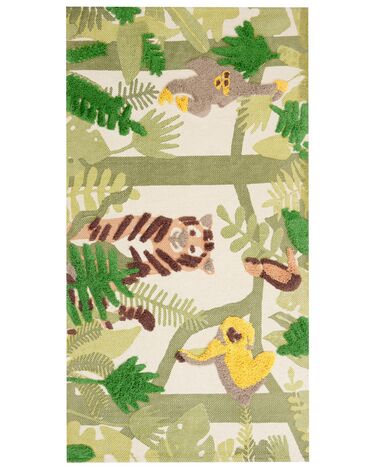 Tapis enfant imprimé jungle en coton 80 x 150 cm multicolore JANHTO