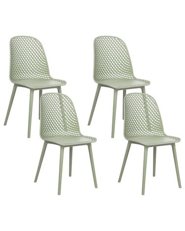 Conjunto de 4 cadeiras de jantar verde claro EMORY