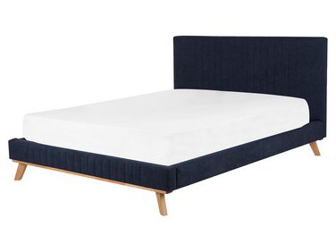 Łóżko tapicerowane 160 x 200 cm niebieskie TALENCE