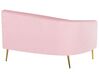 Sofá semicircular 4 plazas de terciopelo rosa/dorado MOSS_810381