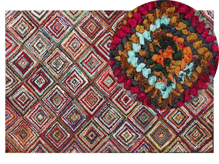 Alfombra de algodón multicolor 140 x 200 cm KAISERI_483195