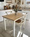 Wooden Dining Table 114 x 68 cm Light Wood and White GEORGIA_855907