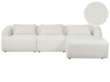 Canapé d'angle à gauche 3 places en tissu bouclé blanc SVANSELE