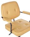 Krzesło biurowe regulowane ekoskóra żółte PAWNEE_851782