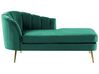 Chaise longue fluweel smaragdgroen linkszijdig ALLIER_795606