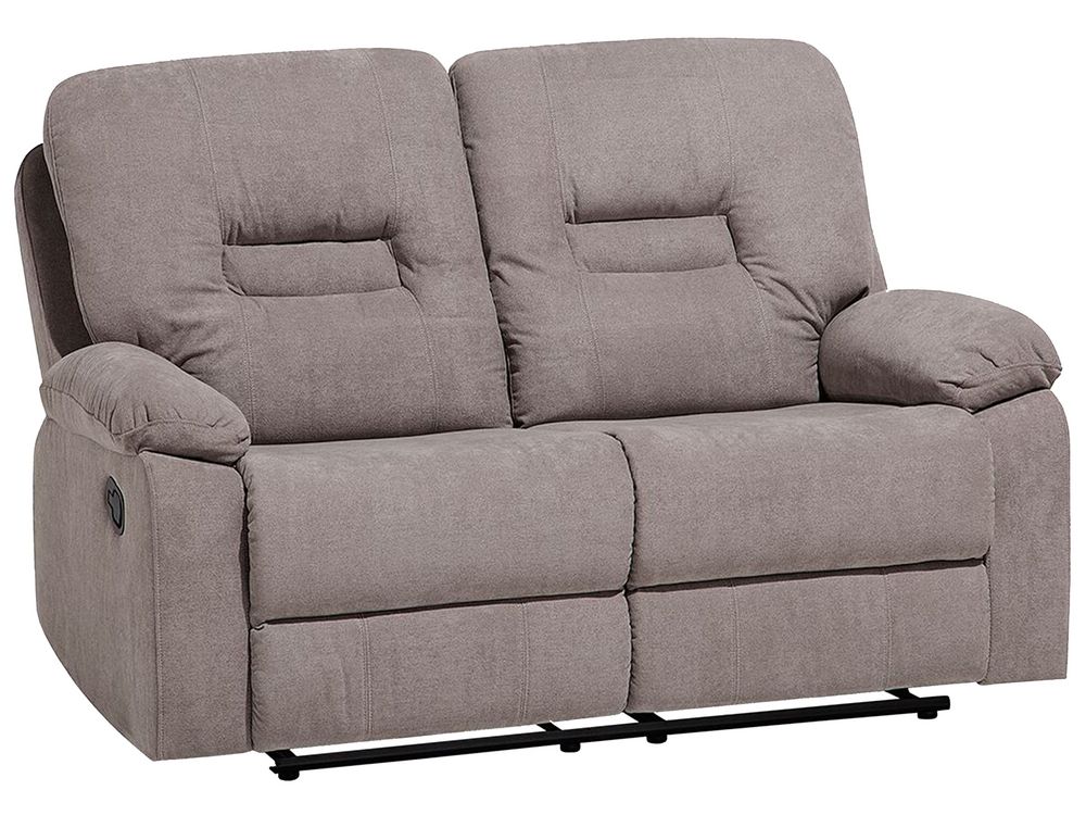 2 Seater Fabric Recliner Sofa Taupe Beige BERGEN Beliani.se