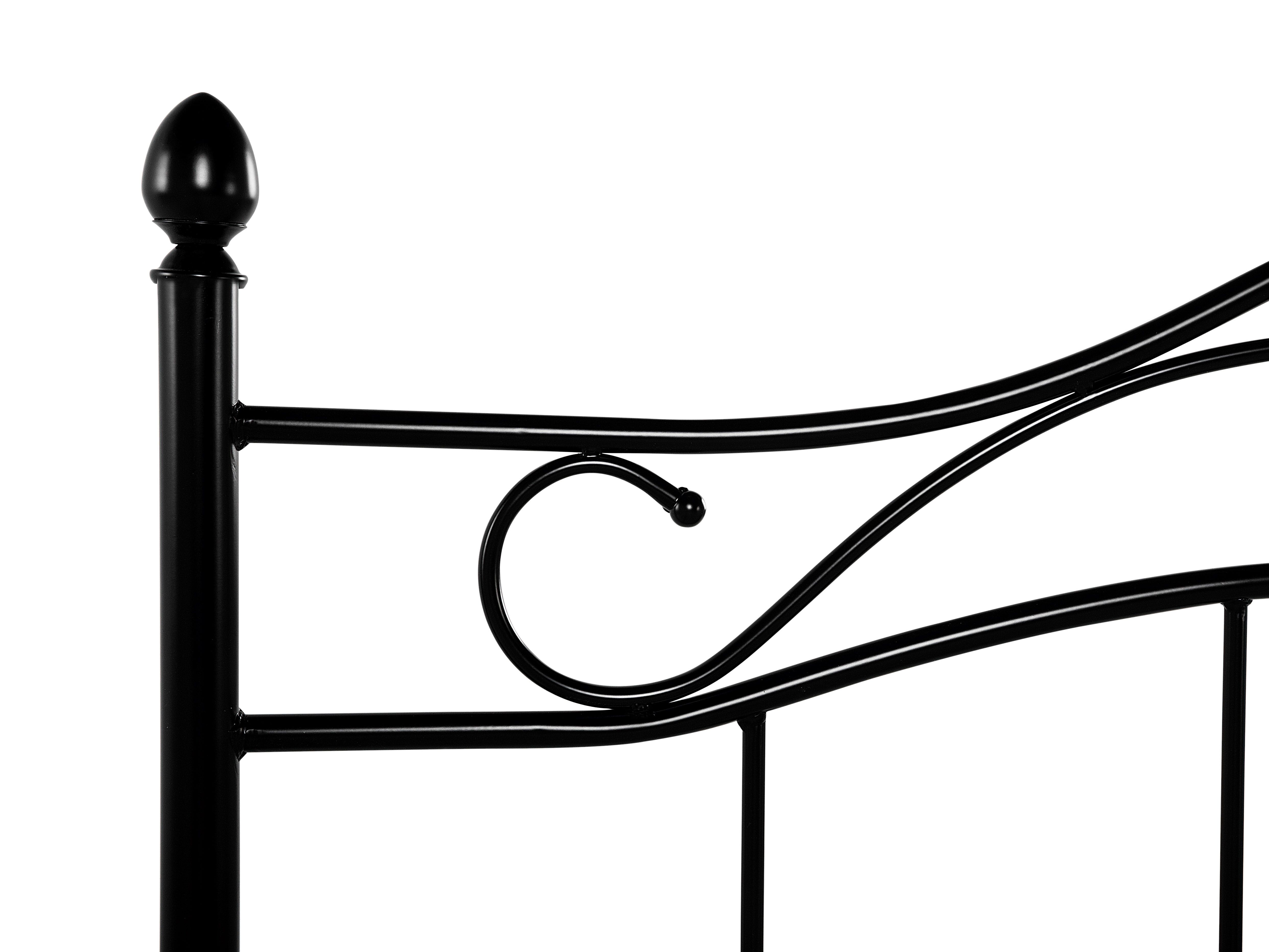 Łóżko metalowe 140 x 200 cm czarne ANTLIA