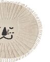 Okrúhly bavlnený koberec so vzorom leva ø 140 cm béžový BADHANI_903840