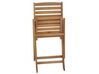 Set of 6 Acacia Garden Folding Chairs Light Wood TOLVE_784151