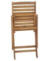 Set of 6 Acacia Garden Folding Chairs Light Wood TOLVE_784151