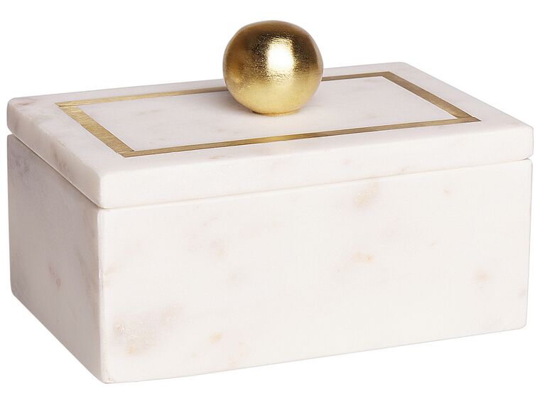 Marble Decorative Box White CHALANDRI_910256