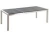 Conjunto de mesa com tampo triplo granito flameado preto 220 x 100 cm e 8 cadeiras rattan sintético GROSSETO_452637