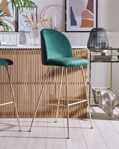 Baarituoli sametti smaragdinvihreä 2 kpl ARCOLA Baarituoli sametti smaragdinvihreä 2 kpl ARCOLA