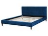 Revêtement en velours bleu foncé 160 x 200 cm pour les lits FITOU_752856
