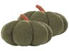 Set of 2 Boucle Cushions Pumpkin ⌀ 35 cm Green MUNCHKIN_879510