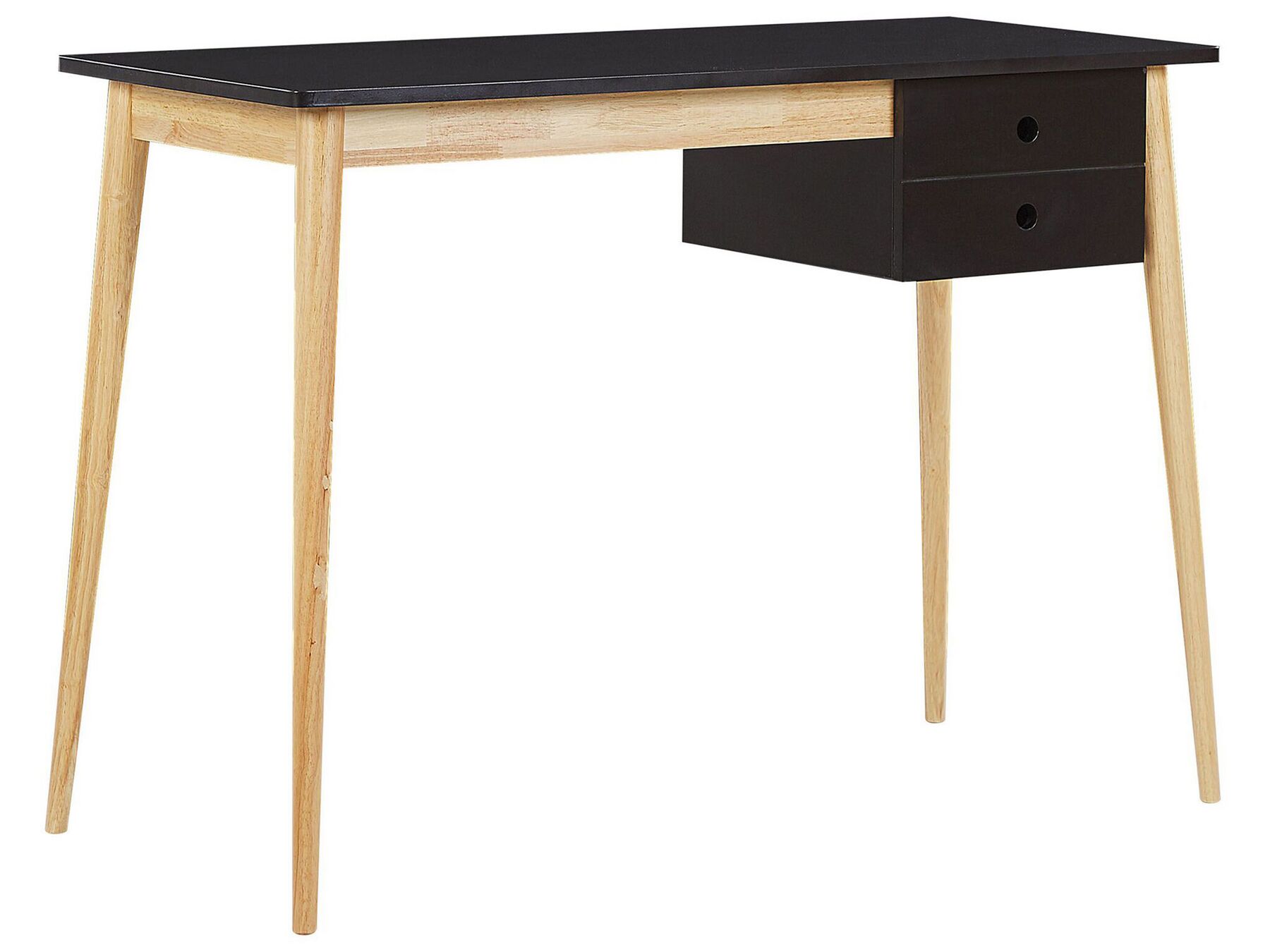 Minimalistischer Schreibtisch in Schwarz / heller Holzfarbton 106 x 48 cm Ebeme 