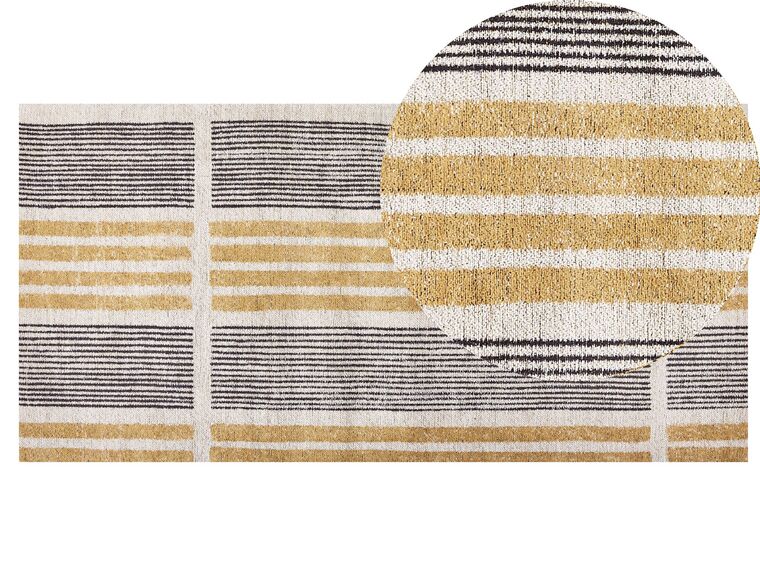 Bavlněný koberec 80 x 150 cm žlutý/černý KATRA_852770