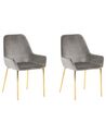 Set of 2 Velvet Dining Chairs Grey LOVERNA_767741