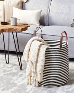 Puuvillakori valkoinen/musta ⌀ 39 cm ICHKA