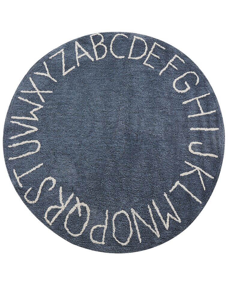 Okrúhly detský bavlnený koberec ⌀ 120 cm modrý VURGUN_907237