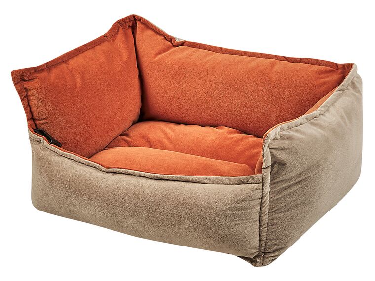 Velvet Reversible Pet Bed 50 x 35 cm Orange and Beige IZMIR_826598