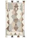 Alfombra kilim de lana beige/marrón/gris 80 x 150 cm ARALEZ_859703