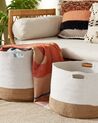 Conjunto de 2 cestas de algodón/yute blanco/beige claro KAHAN_837992