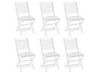 Set of 6 Outdoor Seat Pad Cushions White TOLVE_897945