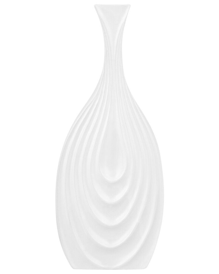 Dekoratívna keramická váza 39 cm biela THAPSUS_734289