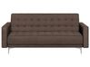 3 Seater Fabric Sofa Bed Brown ABERDEEN_736657
