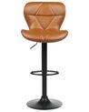 Conjunto de 2 sillas de bar de piel sintética marrón dorado VALETTA II_894640