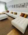 5 Seater U-Shaped Modular Faux Leather Sofa with Ottoman White ABERDEEN_877887