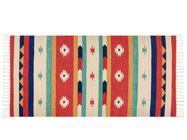 Tappeto kilim cotone multicolore 80 x 150 cm MARGARA
