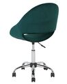 Krzesło biurowe regulowane welurowe zielone SELMA_716795