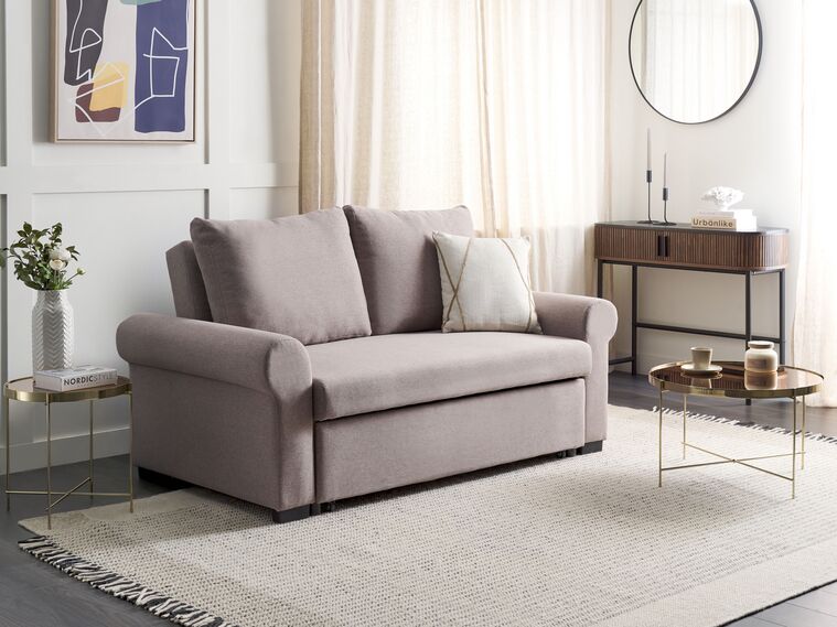 Divano Letto Posti 156x102x97 Cm Margot In Tessuto Beige 284641