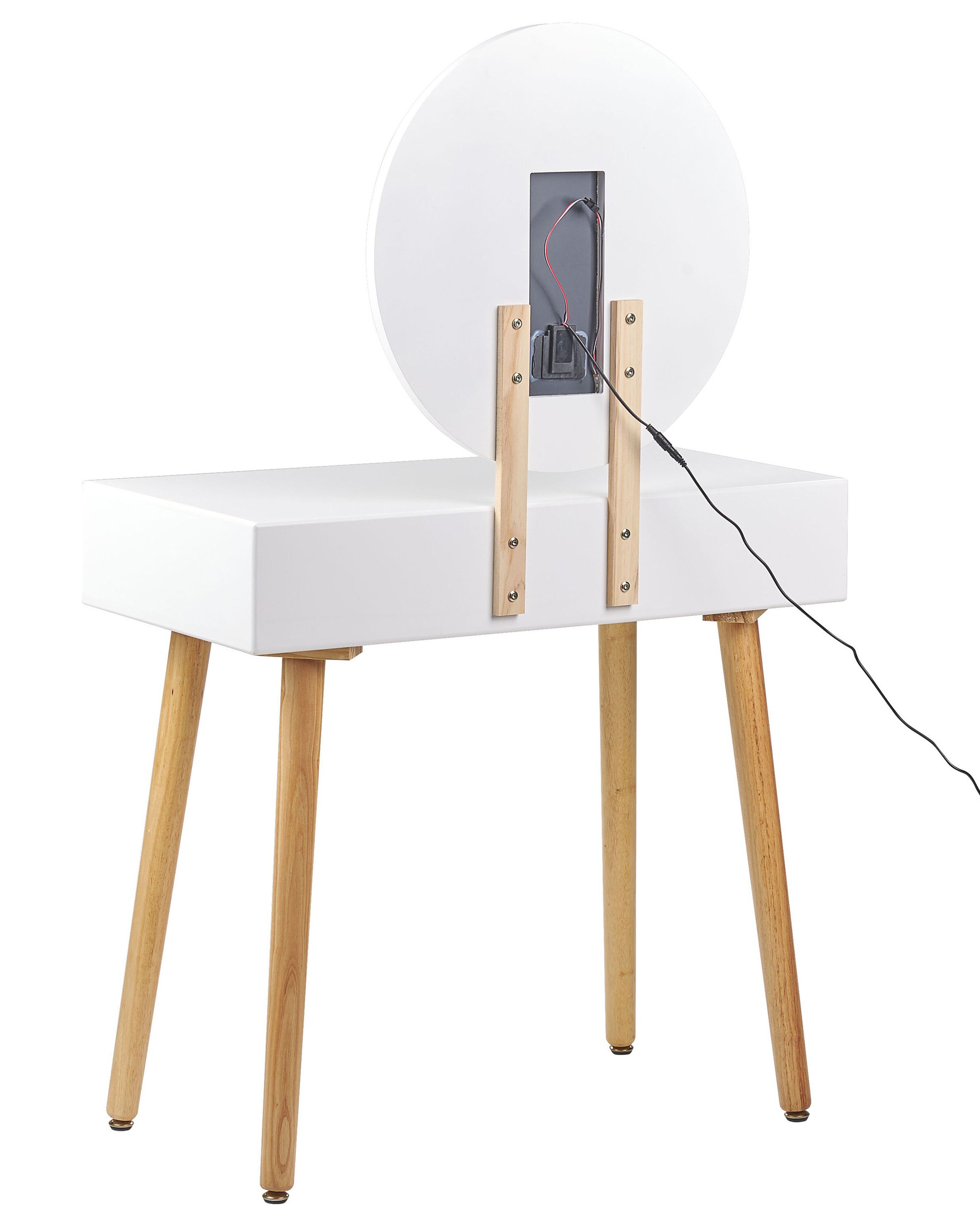 Tavolo Da Toeletta Meghan Con Sgabello, Stile Barocco, Colore Grigio, Dimensioni 75x146.5x40 Cm - Mobile Per Trucco Con Specchio Girevole E 4 Cassetti