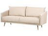 3-Sitzer Sofa Samtstoff beige mit goldenen Beinen MAURA_912986
