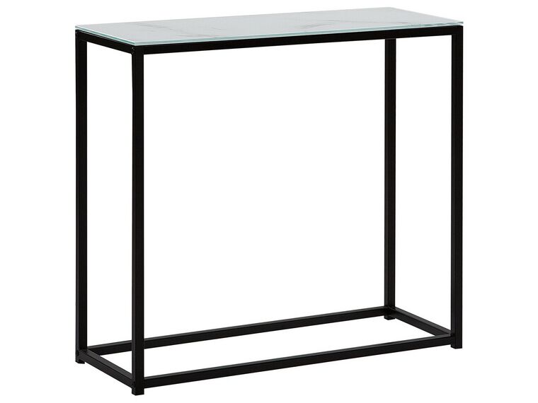 Console Table Marble Effect White with Black DELANO _763430