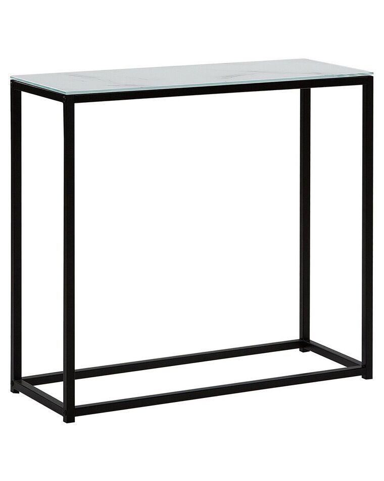 Consola de vidrio templado blanco/negro 80 x 30 cm DORRIS_763430